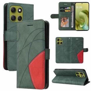 For Motorola Moto G86 5G Dual-color Splicing Flip Leather Phone Case(Green)