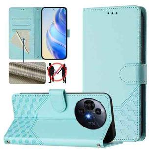 For TCL 50 Pro NxtPaper Honeycomb Embossing RFID Leather Phone Case(Mint Green)