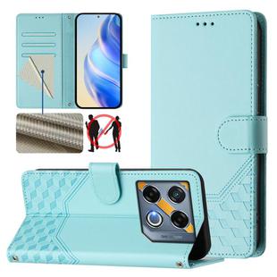 For Infinix GT 20 Pro 5G Honeycomb Embossing RFID Leather Phone Case(Mint Green)