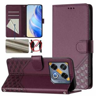 For Infinix GT 20 Pro 5G Honeycomb Embossing RFID Leather Phone Case(Violet)