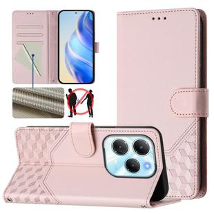 For Infinix Hot 40 4G / Hot 40 Pro 4G Honeycomb Embossing RFID Leather Phone Case(Pink)