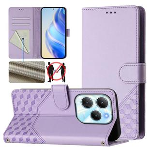 For Infinix Hot 40 4G / Hot 40 Pro 4G Honeycomb Embossing RFID Leather Phone Case(Light Purple)