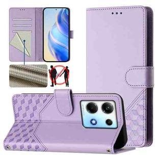 For Infinix Note 30 5G / 4G Honeycomb Embossing RFID Leather Phone Case(Light Purple)