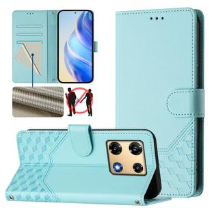 For Infinix Note 30 Pro 4G Honeycomb Embossing RFID Leather Phone Case(Mint Green)