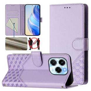 For Infinix Note 40X 5G Honeycomb Embossing RFID Leather Phone Case(Light Purple)