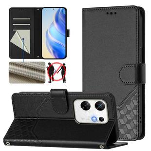 For Infinix Zero 30 4G Honeycomb Embossing RFID Leather Phone Case(Black)