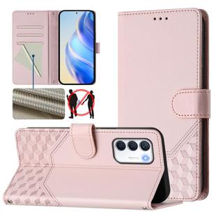 For Infinix Zero 5G 2023 Honeycomb Embossing RFID Leather Phone Case(Pink)