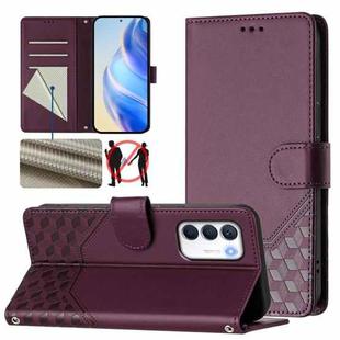 For Infinix Zero 5G 2023 Honeycomb Embossing RFID Leather Phone Case(Violet)