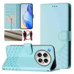 For Infinix Zero 40 5G / 4G Honeycomb Embossing RFID Leather Phone Case(Mint Green)