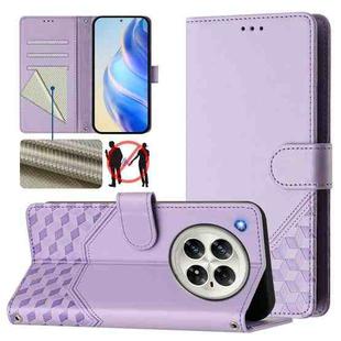 For Infinix Zero 40 5G / 4G Honeycomb Embossing RFID Leather Phone Case(Light Purple)