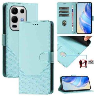 For Infinix Note 50s Honeycomb Embossing RFID Leather Phone Case(Mint Green)