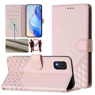 For itel A23 Pro / A17 Honeycomb Embossing RFID Leather Phone Case(Pink)