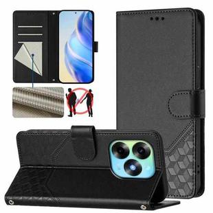 For itel S23+ Honeycomb Embossing RFID Leather Phone Case(Black)