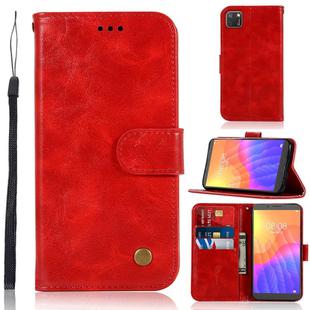 For Huawei Y5P / Honor 9s Copper Buckle Retro Crazy Horse Texture Horizontal Flip Leather Case with Holder & Card Slots & Wallet(Red)