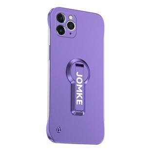 For iPhone 11 Pro Max Baking Varnish 360 Rotate Holder No Frame PC Phone Case(Purple)