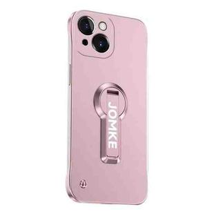 For iPhone 14 Baking Varnish 360 Rotate Holder No Frame PC Phone Case(Pink)