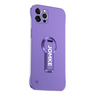 For iPhone 13 Pro Max Baking Varnish 360 Rotate Holder No Frame PC Phone Case(Purple)