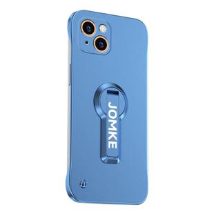 For iPhone 13 Baking Varnish 360 Rotate Holder No Frame PC Phone Case(Blue)