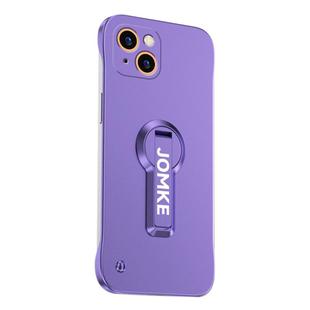 For iPhone 13 Baking Varnish 360 Rotate Holder No Frame PC Phone Case(Purple)