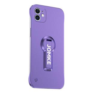 For iPhone 11 Baking Varnish 360 Rotate Holder No Frame PC Phone Case(Purple)