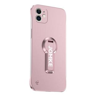 For iPhone 11 Baking Varnish 360 Rotate Holder No Frame PC Phone Case(Pink)