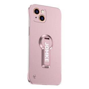 For iPhone 13 mini Baking Varnish 360 Rotate Holder No Frame PC Phone Case(Pink)