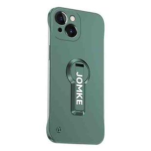 For iPhone 14 Plus Baking Varnish 360 Rotate Holder No Frame PC Phone Case(Green)