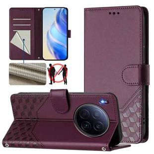 For Tecno Camon 40 Premier Honeycomb Embossing RFID Leather Phone Case(Violet)