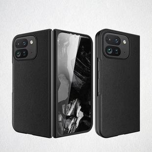 For Google Pixel 9 Pro Fold Litchi Texture Leather PC Shockproof Phone Case(Black)