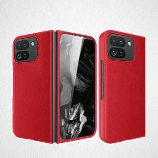 For Google Pixel 9 Pro Fold Litchi Texture Leather PC Shockproof Phone Case(Red)