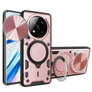 For Redmi Note 14 Pro+ 5G CD Texture Sliding Camshield Magnetic Holder Phone Case(Rose Gold)