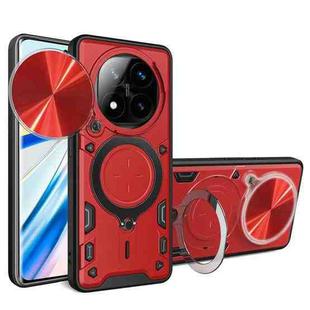 For Redmi Note 14 Pro+ 5G CD Texture Sliding Camshield Magnetic Holder Phone Case(Red)