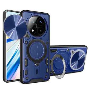 For Redmi Note 14 Pro+ 5G CD Texture Sliding Camshield Magnetic Holder Phone Case(Blue)