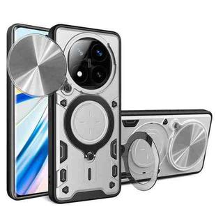 For Redmi Note 14 Pro+ 5G CD Texture Sliding Camshield Magnetic Holder Phone Case(Silver)