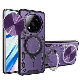 For Redmi Note 14 Pro+ 5G CD Texture Sliding Camshield Magnetic Holder Phone Case(Purple)