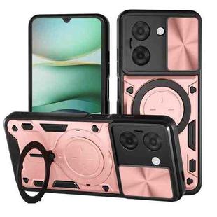 For Redmi A5 4G 173.3mm CD Texture Sliding Camshield Magnetic Holder Phone Case(Rose Gold)