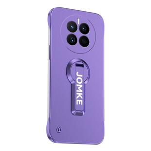 For Huawei Mate 50 Baking Varnish 360 Rotate Holder No Frame PC Phone Case(Purple)