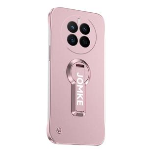 For Huawei Mate 50 Baking Varnish 360 Rotate Holder No Frame PC Phone Case(Pink)