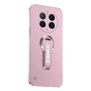 For Huawei Mate 50 Pro Baking Varnish 360 Rotate Holder No Frame PC Phone Case(Pink)