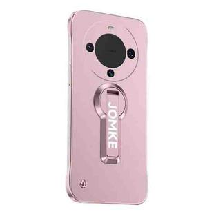 For Huawei Mate 60 Baking Varnish 360 Rotate Holder No Frame PC Phone Case(Pink)