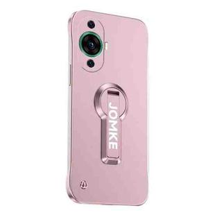 For Huawei nova 11 Baking Varnish 360 Rotate Holder No Frame PC Phone Case(Pink)