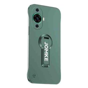 For Huawei nova 11 Pro Baking Varnish 360 Rotate Holder No Frame PC Phone Case(Green)