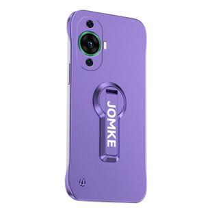 For Huawei nova 12 Lite Baking Varnish 360 Rotate Holder No Frame PC Phone Case(Purple)