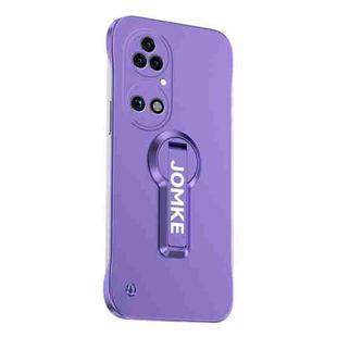 For Huawei P50 Baking Varnish 360 Rotate Holder No Frame PC Phone Case(Purple)