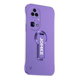 For Huawei P50 Pro Baking Varnish 360 Rotate Holder No Frame PC Phone Case(Purple)