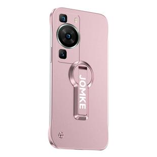 For Huawei P60 Baking Varnish 360 Rotate Holder No Frame PC Phone Case(Pink)