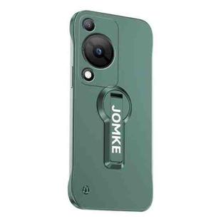 For Huawei Enjoy 70 Baking Varnish 360 Rotate Holder No Frame PC Phone Case(Green)