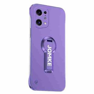 For OPPO Find X5 Baking Varnish 360 Rotate Holder No Frame PC Phone Case(Purple)