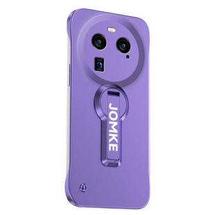 For OPPO Find X6 Baking Varnish 360 Rotate Holder No Frame PC Phone Case(Purple)