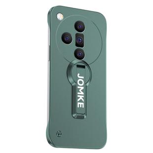 For OPPO Find X7 Baking Varnish 360 Rotate Holder No Frame PC Phone Case(Green)